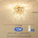 LED Ceiling Lights Dandelion Crystal Pendant Lamps Modern Indoor Ceiling Chandeliers Home Hotel Decorative Lighting Luminaire - Image 8