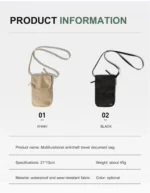 Travel document bag Lightweight multi-functional storage bag Passport holder mobile phone storage Waterproof anti-theft bag - Image 11