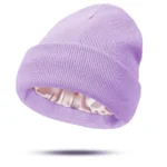 Women's Hats for Autumn&Winter-Comfortable Stylish Versatile Warm-Keeping Hairstyle-Protecting Knitted Satin Woolen Hats - Image 10