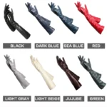Multiple Colors 50cm Long Leather Gloves, Sheepskin Women's Leather Gloves, Warm Women's Winter Gloves, Simple Women's Gloves-22 - Image 3