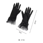 Lace Bowknot Gloves Nightclub Gloves Short Gloves Wedding Party Gowns Gloves Women Gloves Stage Wrist Length Gloves - Image 11