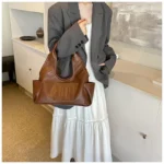 2024 New Women's Tote Bags Trendy Versatile Commuting Large Capacity One Shoulder Bag Summer Casual Solid Color Female Handbags - Image 44