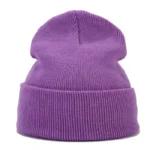Knitted hats for men and women in autumn and winter, pure color, simple and versatile. Knitted hats with pullovers and cold hats - Image 15