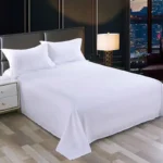 One Single Bed Sheet (Excluding Pillowcases and Pillow Inserts) Made of Washed Material, Pure White, Suitable for Hotels, Guesthouses, and Home Use for Single or Double Beds - Image 4