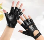 Men Half Finger Genuine Leather Gloves Sheepskin Leather Gloves Outdoor Cycling Driving Motorcycle Gloves Fingerless Gym Mittens - Image 9