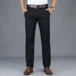 Men's Classic Stretch Casual Pants Business Office Straight Male Pants Brand Clothing Fashion Soft Cozy Trousers Solid Color - Image 2