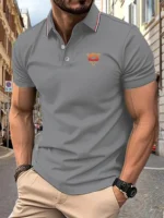 Polo Shirt Man RIDE ON! Graphic Print Summer Casual Breathable Striped Collar High Quality Men's Short Sleeve T-Shirt - Image 6