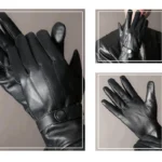 100% Genuine Leather Gloves for Men Winter Sheepskin Plus Fleece Real Leather Gloves Brown Man Outdoor Cycling Windproof Gloves - Image 5