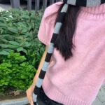 Y2k Black Grey Stripe Long Scarves Women Harajuku Cotton Scarves Black And White Striped Scarf  Thin Long Decorative Neckerchief - Image 17