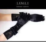 Ladies Gloves Bow Lace Satin Gloves Dance Performance Ceremonial Gloves Nightclub Satin Gloves Wedding Bridal Gloves C015 - Image 27