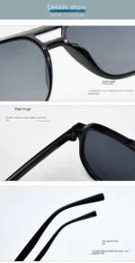 Vintage Men Women Big Sunglasses Men Square Shades Brand Designer Unisex Sun Glasses Black Lense Male Female Sunglasses UV400 - Image 12