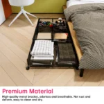 Foldable Under Bed Storage Container with Wheels Multifunctional Home Dorm Toys Clothes Books Shoes Storage Bins Visible - Image 4