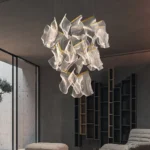 Led Modern Chandelier Living Room Decorative Lighting Duplex Rotary Staircase Chandelier Irregular Acrylic Restaurant Chandelier
