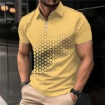 Summer T Shirts for Men 2026 Short Sleeve Men's Clothing Collar 3D Printing Plain Shirt Striped Polo Tees Fashion Pullover Tops - Image 12