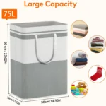 75L Large Laundry bags Baskets with Handles Durable Dirty Clothes Hamper Storage Basket for Home Dorm Hotels Laundry 40*30*60cm