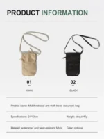 Travel document bag Lightweight multi-functional storage bag Passport holder mobile phone storage Waterproof anti-theft bag - Image 6