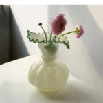Glass Vase Pumpkin Shape Wave Retro European Hand-made Floral Arrangement Accessories Terrarium Flower Vases - Image 4