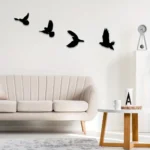 Black Birds Metal Wall Decor, 4pcs Black Birds Metal Wall Art Decorative Metal Wall Art Decor Hanging Wall Art，Wall Sticker - Image 3