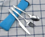Picnic Set Tableware Washable with Zipper Travel Cutlery Kit Case Portable Pouch for Dinner Household Tool Travel Camping Spoon - Image 9