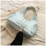 2024 New Women's Tote Bags Trendy Versatile Commuting Large Capacity One Shoulder Bag Summer Casual Solid Color Female Handbags - Image 11