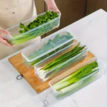 4 Pcs Long Rectangular Food Storage Containers, Plastic Reusable Refrigerator Organizer Boxes Kitchen Accessories - Image 9