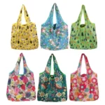 Tote Bags Flower Print Women's Grocery Handbags Outdoor Foldable Shopper Eco Shopping Bag Reusable Storage Bag Organizer Bags - Image 5