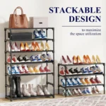 Shoe Rack Non-Woven Shoe Rack Shelf, Stackable Shoe Organizer helves for Closet, Entryway, Garage & Corridor, Sturdy & Long - Image 13
