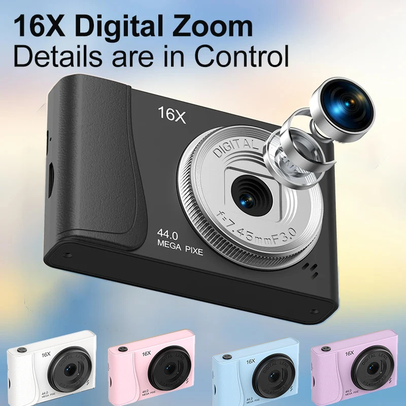 Sd5592dc6497643908252862ed4fc62730.webp 4K Digital Camera 24 Million Pixels Video Camcorder 16x Zoom Compact Cameras Auto Focus for Kids Adult Beginners Photograph - Image 1