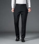 Men's lightweight business casual pants with micro elasticitymen's quick drying pantsnew straight leg office black deep bluepant - Image 14