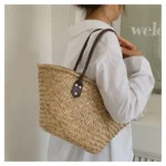 Handmade Women's Shoulder Bag Large Capacity Handbags Bohemian Summer Straw Beach Bag Female Shopper Basket Woven Tote Bags - Image 14