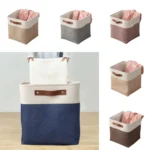 Portable Large Capacity Laundry Storage Basket Foldable Cotton Laundry Hamper Bucket Collapsible Flax Organizing Bag Underwear - Image 4