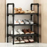Black Elevated Shoe Rack Small Simple Multi-layer Shoe Cabinet Home Entrance Rental Housing Dormitory Storage Rack - Image 2