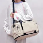 Travel Bag with Large Capacity for Short-Distance Travel, Storage Luggage Bag, Portable Lightweight Crossbody Sports and Fitness Bag for Women, Expandable and Can Be Attached to a Trolley Case - Image 13