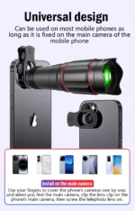 25X Phone Telephoto Lens Kit Phone Holder Portable Tripod Stabilizer Highpower Zoom Concerts Contest Outdoor Observation Animal - Image 16