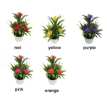 Artificial Flowers Plant Pot Simulate Fake Plastic Flowers Home Office Decor Gift Desktop Bonsai Wedding Party Balcony Ornaments - Image 6
