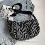 Crossbody Bags Tribal Style Shoulder Bag, Foldable Crossbody Striped Pattern, Flag Theme Hand Washable Edge Painted Lining - Image 9