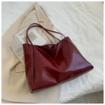 Tote Women's Bag Korean Style Large Capacity Soft Leather Shoulder Bag Retro Casual Hand-held Bucket Bag 2025 Одноплечевая сумка - Image 10