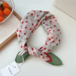 55cm Flower Floral Print Square Scarf Neckerchief Fashion Scarves Kerchief Bandanas Headscarf Hair Ribbon Accessories for Women - Image 19