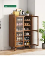 Shoe cabinet, shoe rack  household, simple indoor storage artifact, space-saving entry, and dust-proof dormitory. - Image 25