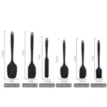 Silicone Kitchenware 6-Piece Set, Cream Scraper, Spatula, Oil Brush, Size Scraper Set Baking Tool, Non-Integrated Hand - Image 6