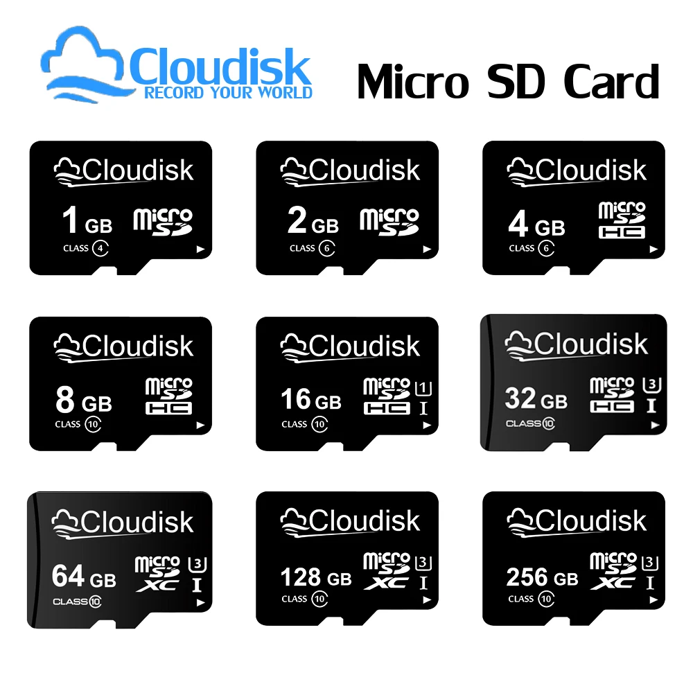 Sd87ae9fd9c024177a3552e0cf6683bafJ.webp Cloudisk Micro SD Memory Card U3 128GB 64GB 32GB 256GB V30 C10 16GB 8GB 4GB 2GB 1GB A1 Microsd Cards For Phone Tablet - Image 1