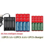 NEW 1.5V AA9800mAh+AAA8800mAh+USBcharger 1.5V, Rechargeable Nickel Hydrogen Battery, Used for Electronic Toys,  Camera Batteries - Image 21