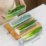 4 Pcs Long Rectangular Food Storage Containers, Plastic Reusable Refrigerator Organizer Boxes Kitchen Accessories - Image 3