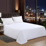 One Single Bed Sheet (Excluding Pillowcases and Pillow Inserts) Made of Washed Material, Pure White, Suitable for Hotels, Guesthouses, and Home Use for Single or Double Beds - Image 3