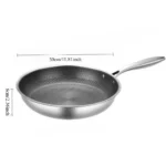 Stainless Steel Frying Pan Honeycomb Non Stick Frying Pan Easy To Clean Kitchen Wokes Pans Suitable for Fried Egg Steak - Image 8