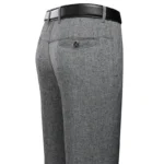 Mens Trousers Business Solid Color Casual Pants Summer Autumn Breathable Straight Pants Elastic Black Grey Loose Formal Pants - Image 3