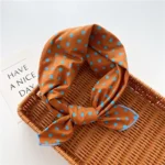 Floral Polka Dot Square Scarf Cotton Scarves Headband Headscarf Decoration Women Flower Kerchief Neckerchief Head Wrap Bandanas - Image 67