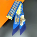 Fashion Women Hair Scarf 2024 New Brand Design Luxury Silk Scarf Fashion Print Headband Skinny Bag Scarves Neckerchief - Image 60