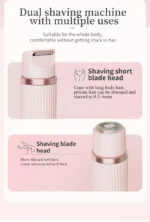Electric Shaver for Women Waterproof Wet Dry Hair Razors 2 in 1 Double Head Underarm Bikini Beard Hair Trimmer Electric Razor - Image 14