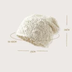 Women's Knitted Hats Japanese Handmade Woven Solid Color Simple Fashionable Sweet Verstaile Hats Hollowed Out Retro Pile Hats - Image 6